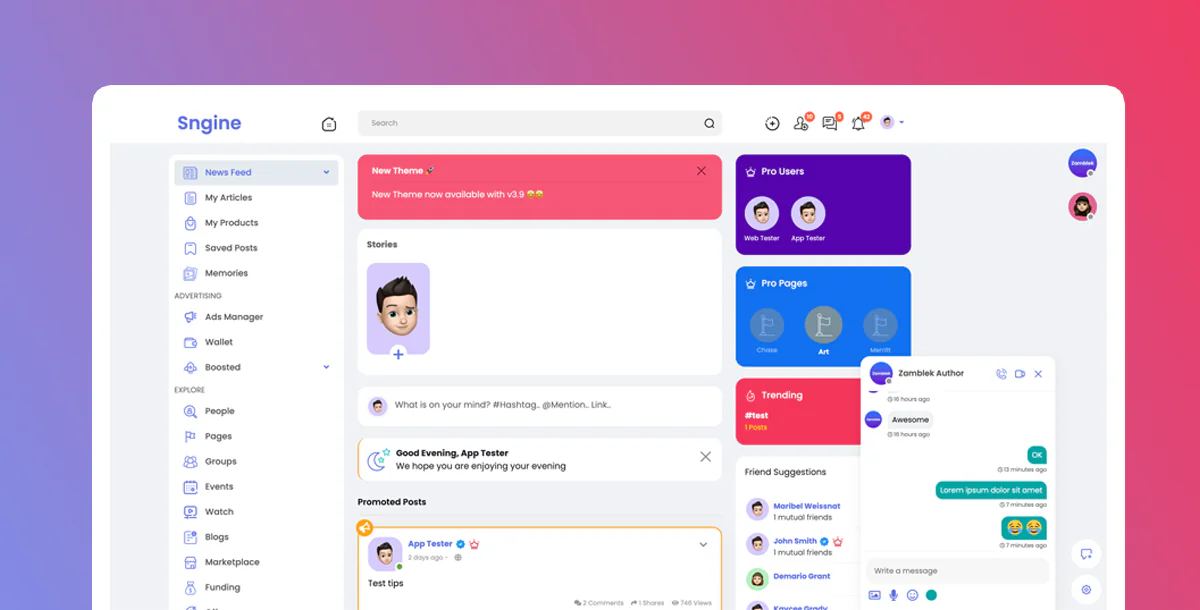 Sngine - The Ultimate PHP Social Network Platform